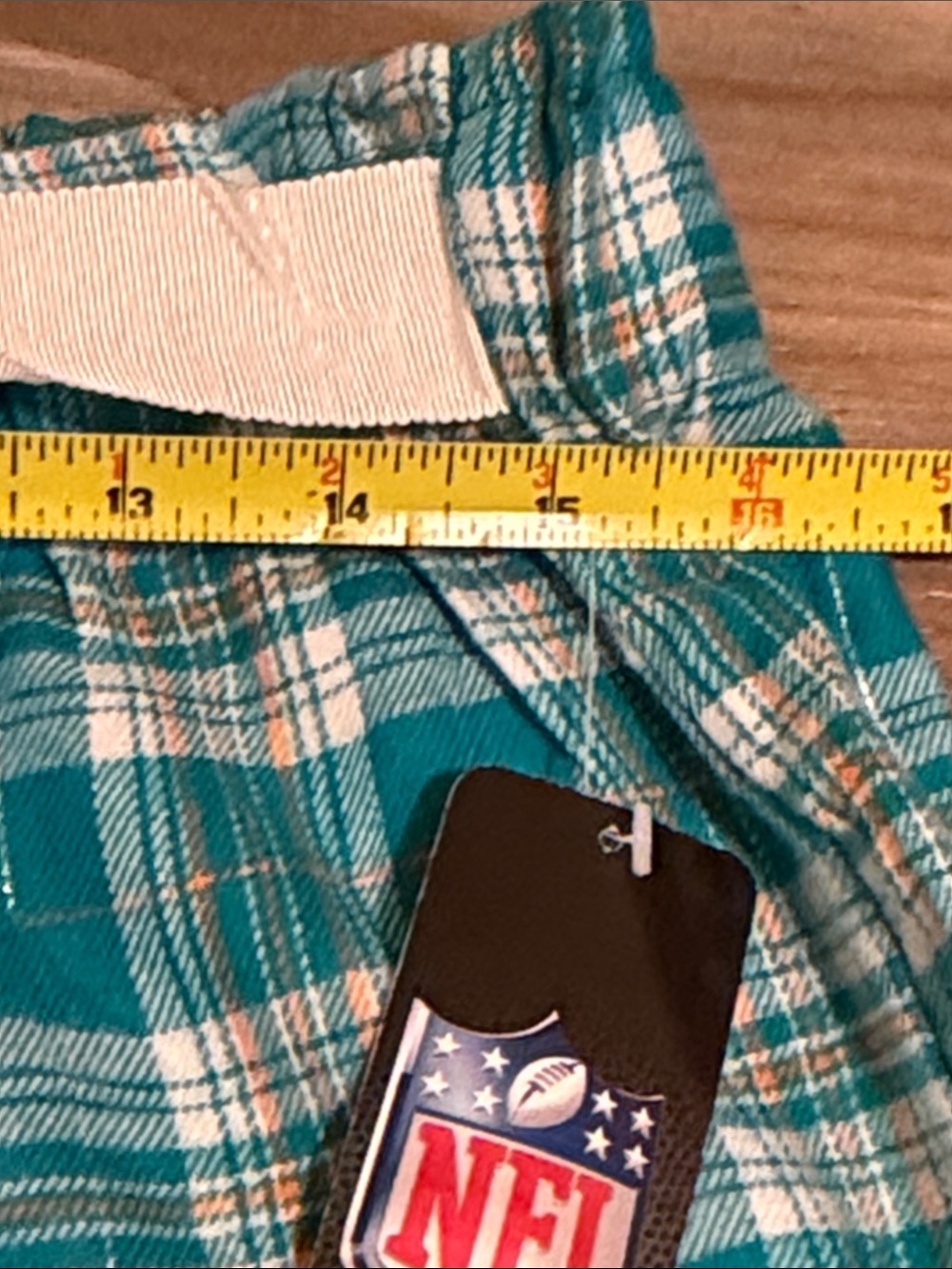 NFL Apparel Miami Dolphins Women's Sz. L Plaid Flannel Pajama Lounge Pants - Picture 5 of 9